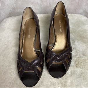 Etienne Aigner Brown SURI Open Toe Shoes